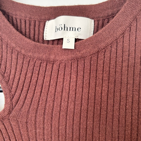 🔥 Böhme Chocolate Brown Fitted Cutout Midi-dress. Small BNWOT - Picture 6 of 8